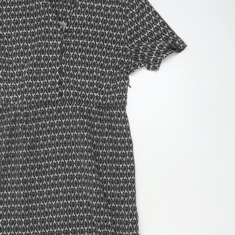 Real Form London Women Black Grey Size 14 Fit & Flare Midi Dress