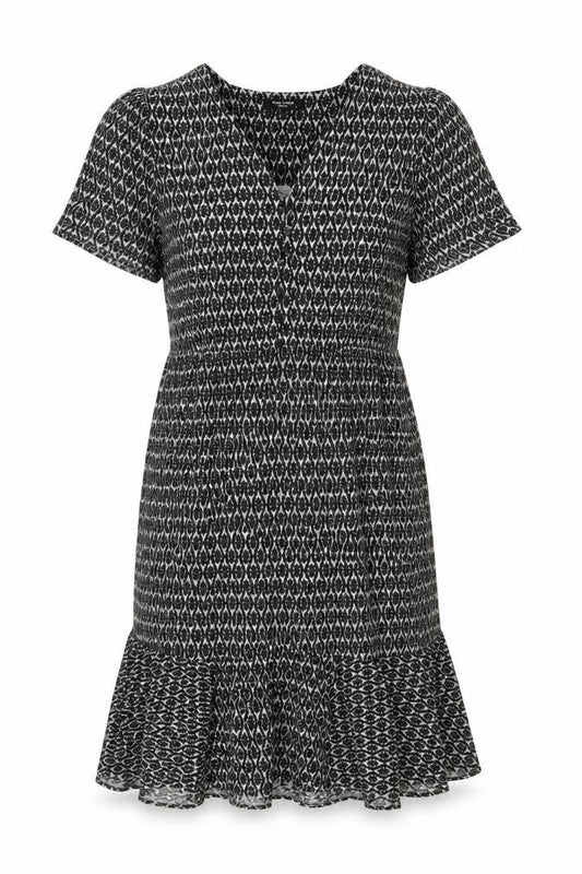 Real Form London Women Black Grey Size 14 Fit & Flare Midi Dress