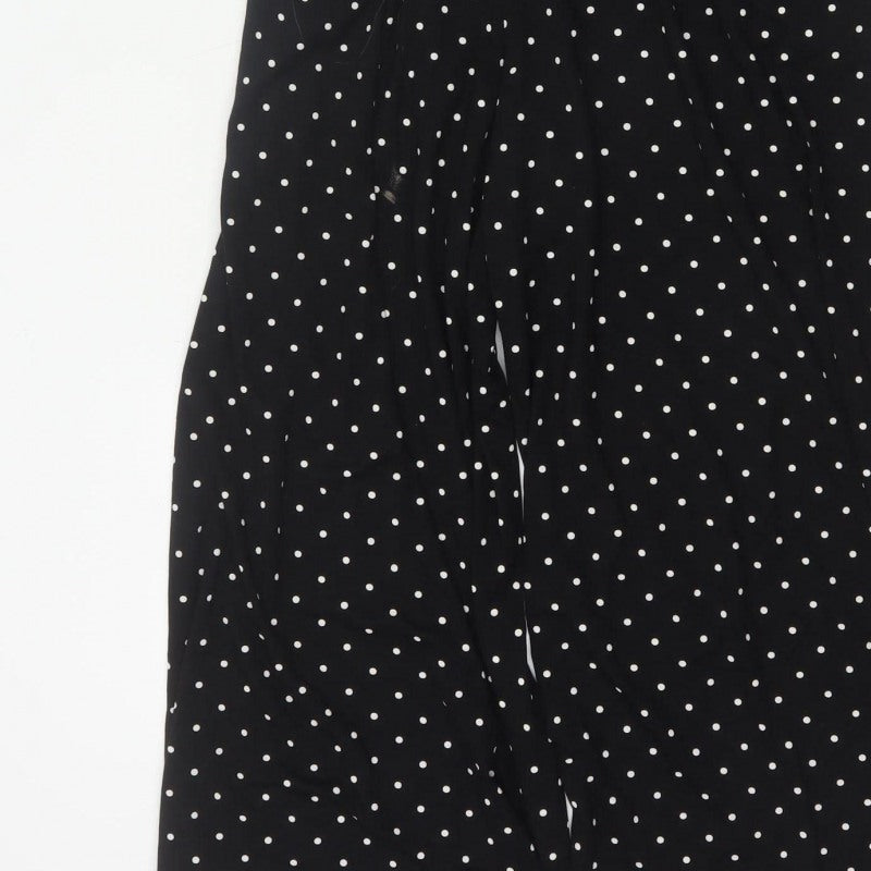 Edit Or's Cut Women Black Polka Dot UK 10 Wide Leg Jumpsuit