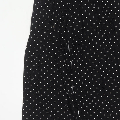 Edit Or's Cut Women Black Polka Dot UK 10 Wide Leg Jumpsuit
