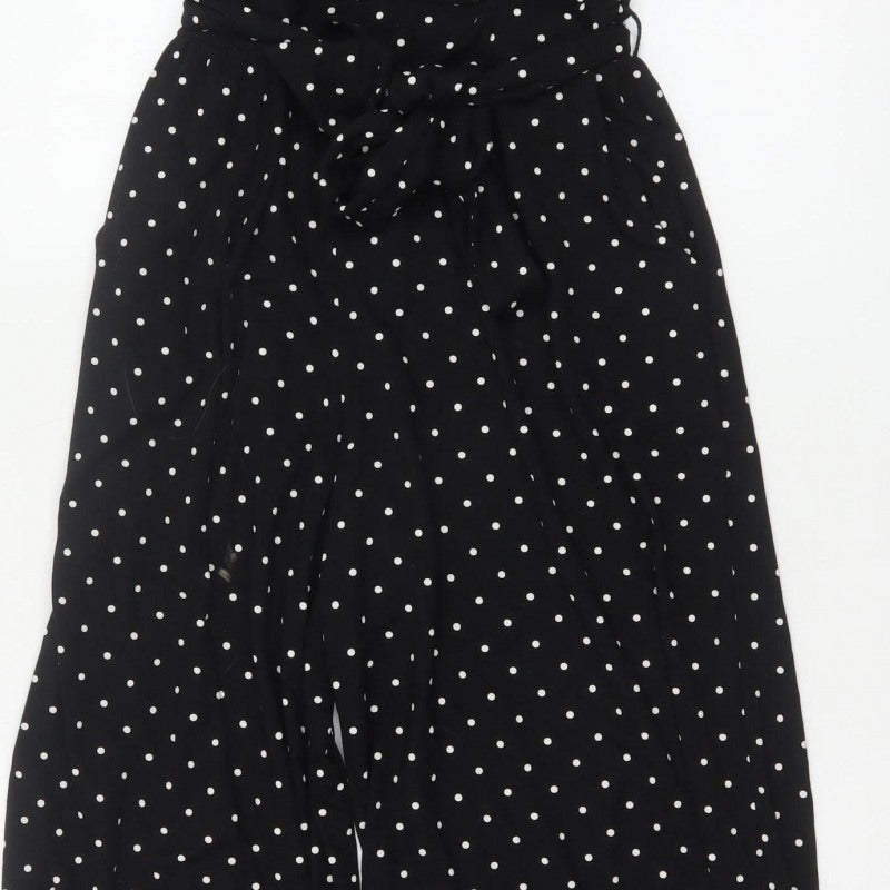 Edit Or's Cut Women Black Polka Dot UK 10 Wide Leg Jumpsuit