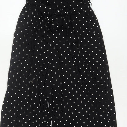 Edit Or's Cut Women Black Polka Dot UK 10 Wide Leg Jumpsuit