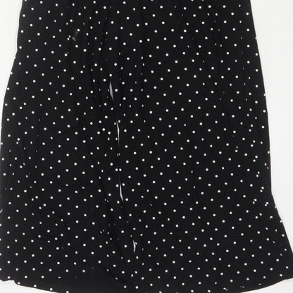 Edit Or's Cut Women Black Polka Dot UK 10 Wide Leg Jumpsuit