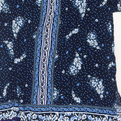 Monsoon Beach Women Blue L Maxi Off Shoulder Floral Viscose Dress