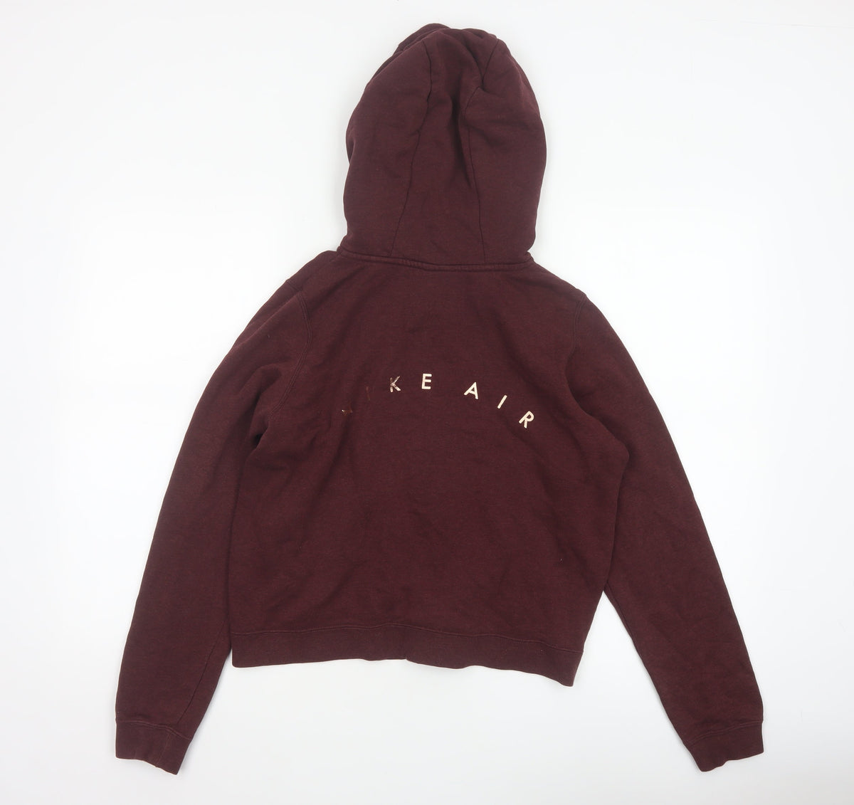 Nike Air Women’s Burgundy S Full Zip Hooded Logo Sweatshirt