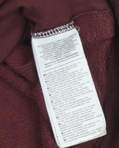 Nike Air Women’s Burgundy S Full Zip Hooded Logo Sweatshirt