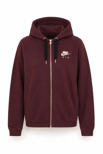 Nike Air Women’s Burgundy S Full Zip Hooded Logo Sweatshirt