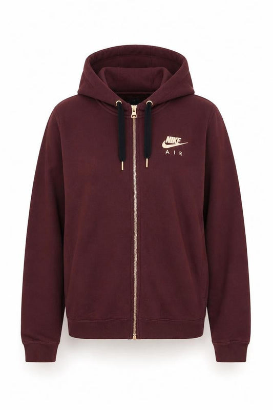 Nike Air Women’s Burgundy S Full Zip Hooded Logo Sweatshirt