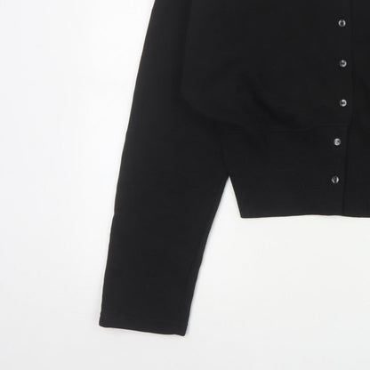 PrettyLittleThing Women Black UK 14 Cropped Bomber Button Jacket