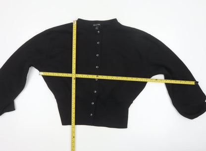 PrettyLittleThing Women Black UK 14 Cropped Bomber Button Jacket