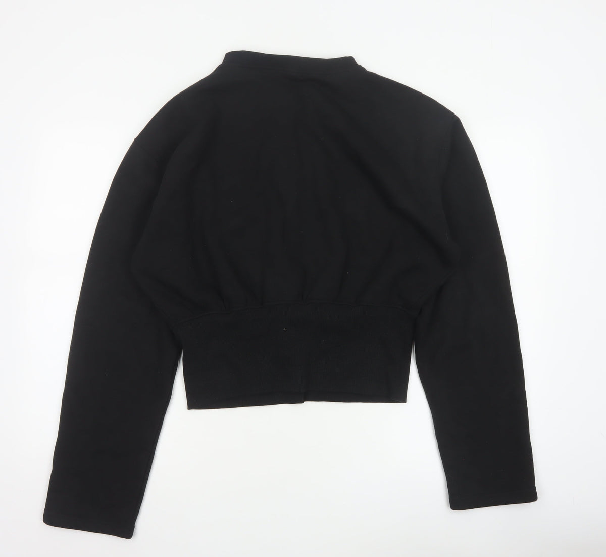 PrettyLittleThing Women Black UK 14 Cropped Bomber Button Jacket