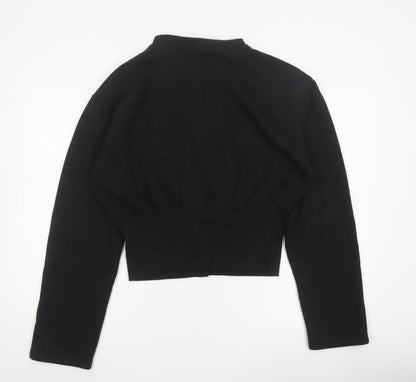 PrettyLittleThing Women Black UK 14 Cropped Bomber Button Jacket