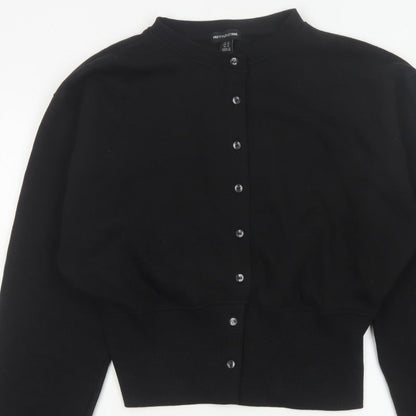 PrettyLittleThing Women Black UK 14 Cropped Bomber Button Jacket