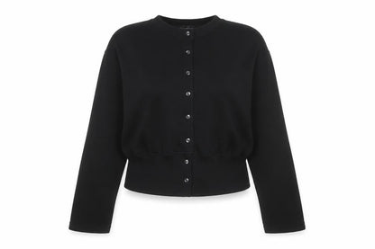 PrettyLittleThing Women Black UK 14 Cropped Bomber Button Jacket