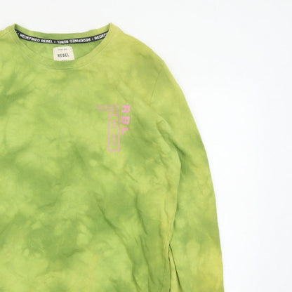 Redefined Rebel Men’s Green L Pullover Sweatshirt Graphic Logo