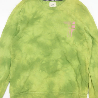 Redefined Rebel Men’s Green L Pullover Sweatshirt Graphic Logo