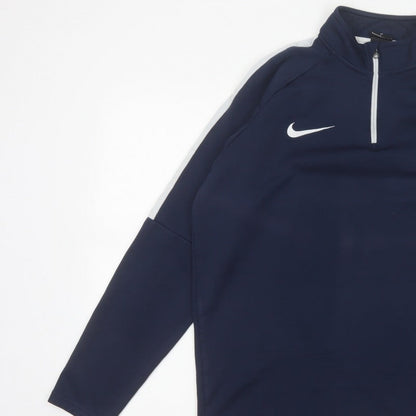 Nike Men’s Blue L Dri-FIT 1/4 Zip High Neck Sports Sweatshirt