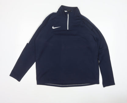 Nike Men’s Blue L Dri-FIT 1/4 Zip High Neck Sports Sweatshirt