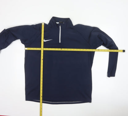 Nike Men’s Blue L Dri-FIT 1/4 Zip High Neck Sports Sweatshirt