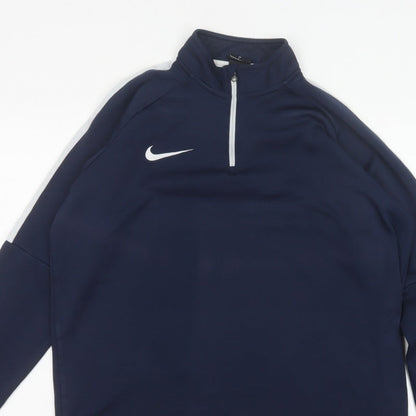 Nike Men’s Blue L Dri-FIT 1/4 Zip High Neck Sports Sweatshirt