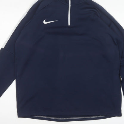 Nike Men’s Blue L Dri-FIT 1/4 Zip High Neck Sports Sweatshirt