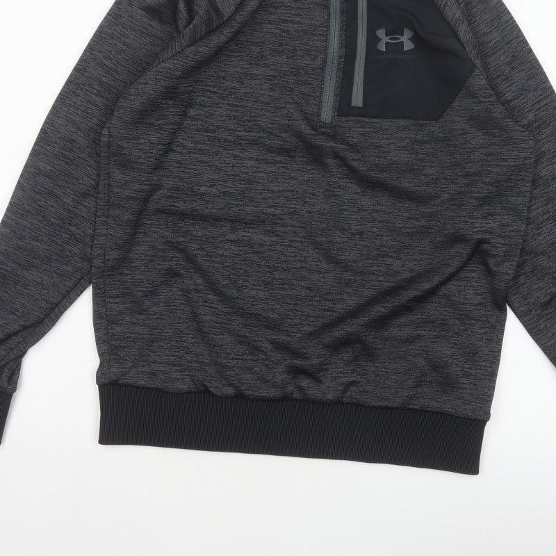 Under Armour Men Grey S ColdGear 1/4 Zip Athletic Sweatshirt