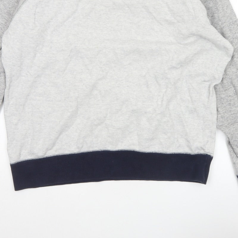 Uniqlo Men Grey XL Pullover Crew Neck Raglan Sweatshirt