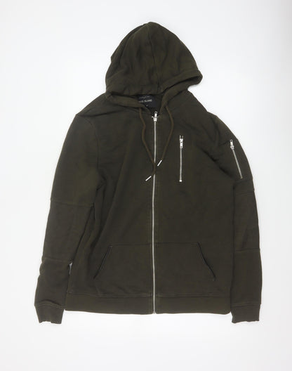 River Island Men’s Green M Full Zip Hooded Fleece Sweatshirt