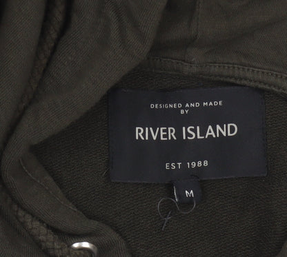 River Island Men’s Green M Full Zip Hooded Fleece Sweatshirt