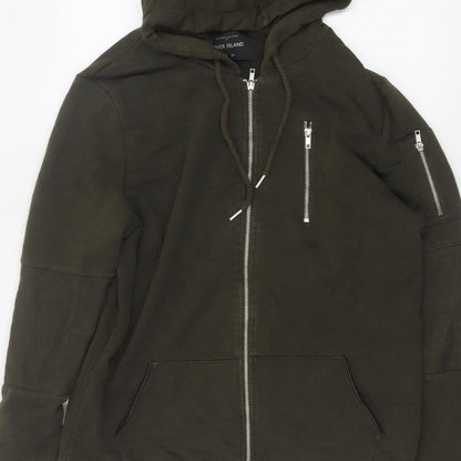 River Island Men’s Green M Full Zip Hooded Fleece Sweatshirt