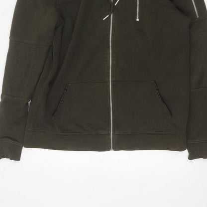 River Island Men’s Green M Full Zip Hooded Fleece Sweatshirt