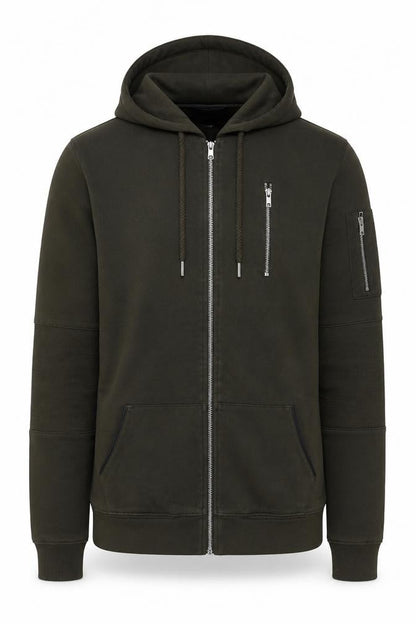 River Island Men’s Green M Full Zip Hooded Fleece Sweatshirt