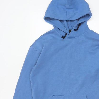H&M Women’s Blue XS Pullover Hoodie Hooded Side Zip Cotton Blend