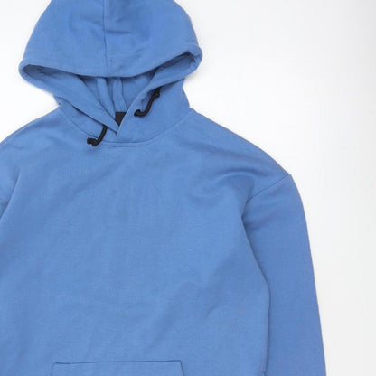 H&M Women’s Blue XS Pullover Hoodie Hooded Side Zip Cotton Blend
