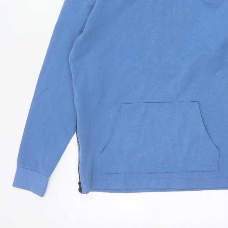 H&M Women’s Blue XS Pullover Hoodie Hooded Side Zip Cotton Blend