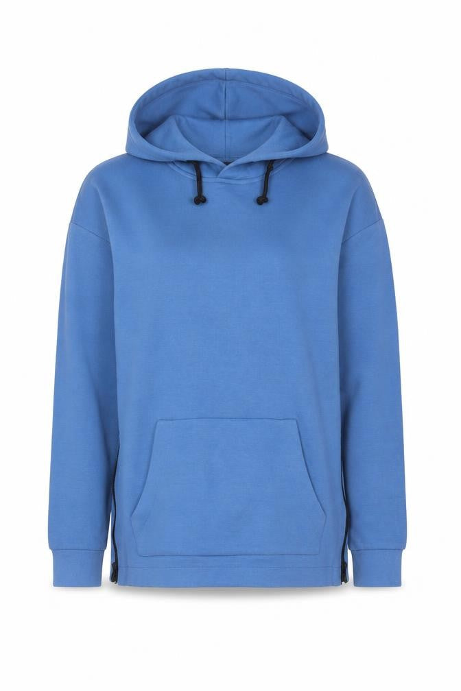 H&M Women’s Blue XS Pullover Hoodie Hooded Side Zip Cotton Blend