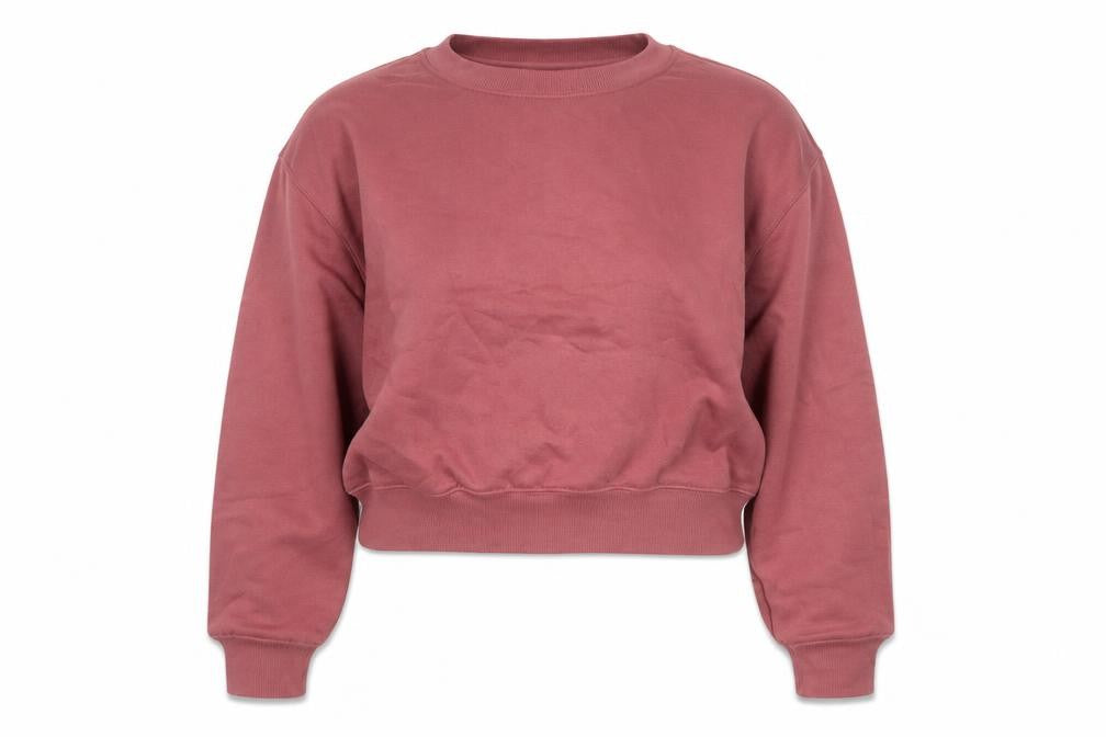 H&M Women’s Pink L Pullover Crew Neck Cropped Sweatshirt