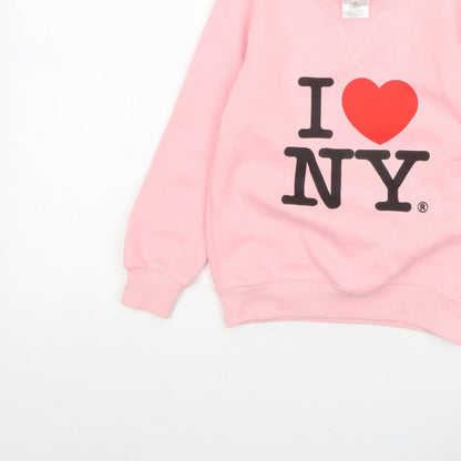 I Love NY Girls Pink 6-7 Years Pullover Sweatshirt Graphic Print