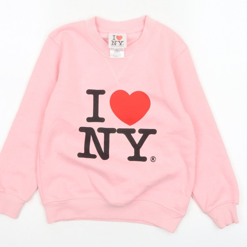 I Love NY Girls Pink 6-7 Years Pullover Sweatshirt Graphic Print