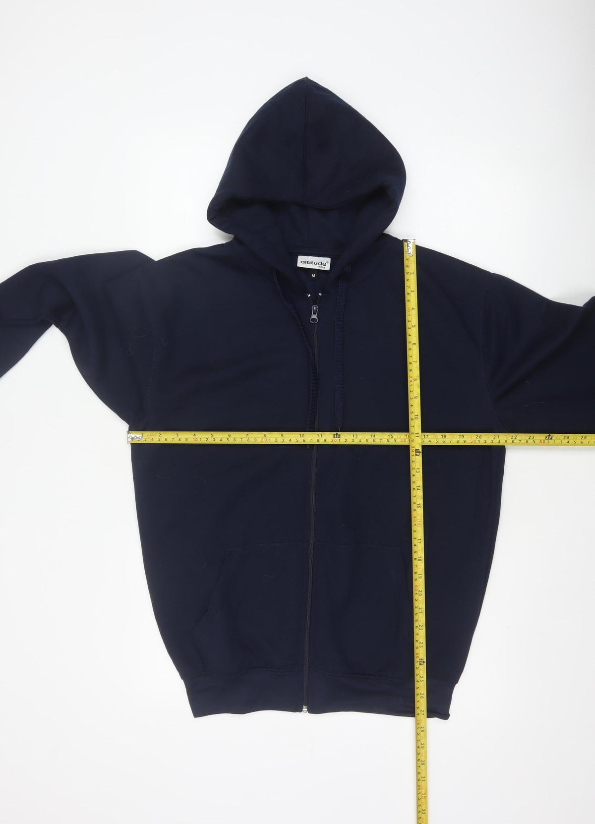 Altitude Mens Blue M Full Zip Hooded Polyester Hoodie Pockets