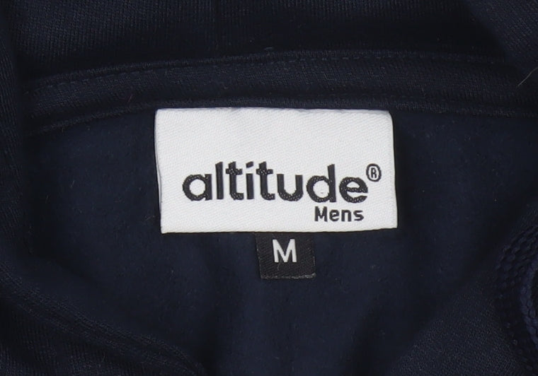 Altitude Mens Blue M Full Zip Hooded Polyester Hoodie Pockets