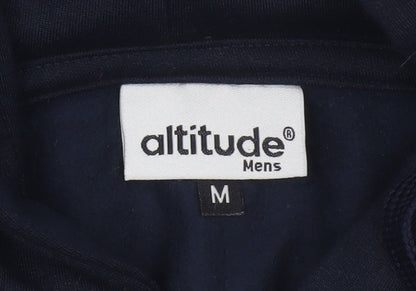 Altitude Mens Blue M Full Zip Hooded Polyester Hoodie Pockets