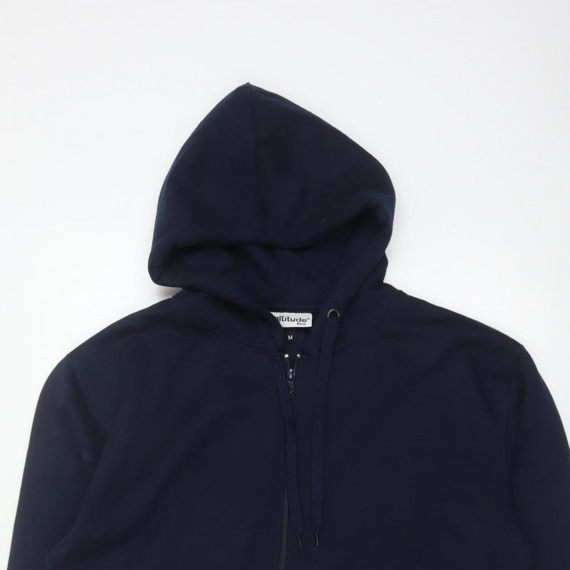 Altitude Mens Blue M Full Zip Hooded Polyester Hoodie Pockets