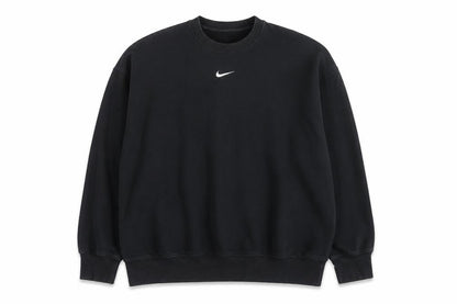 Nike Men Black L Pullover Crew Neck Logo Sweatshirt Cotton Blend