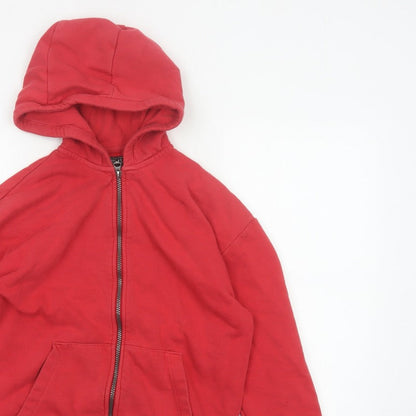 Next Boys Red 13 Years Full Zip Hooded Fleece Hoodie Pockets