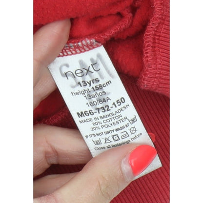Next Boys Red 13 Years Full Zip Hooded Fleece Hoodie Pockets