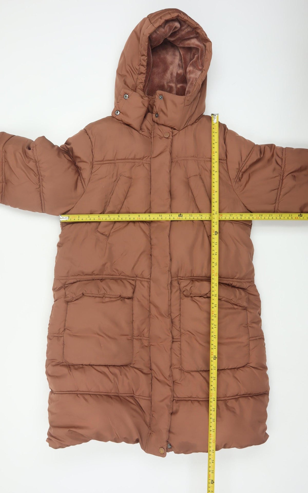 Next Girls Brown 13 Years Long Hooded Padded Puffer Coat