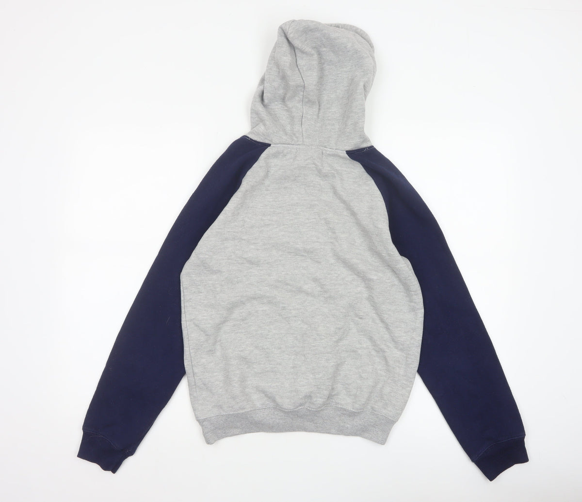 FILA Boys Grey Navy Colourblock Logo Pullover Hoodie 14-15 Years