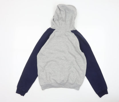 FILA Boys Grey Navy Colourblock Logo Pullover Hoodie 14-15 Years