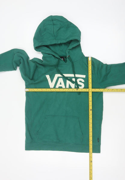 Vans Women's Green XS Logo Pullover Hoodie Fleece Kangaroo Pocket